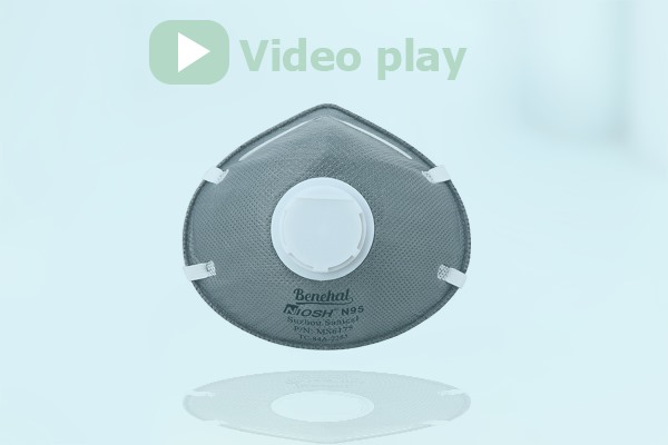 benehal ms6175 n95 headband with niosh fda tc 84a 7285 valve video cover bems6175l cup carbon list