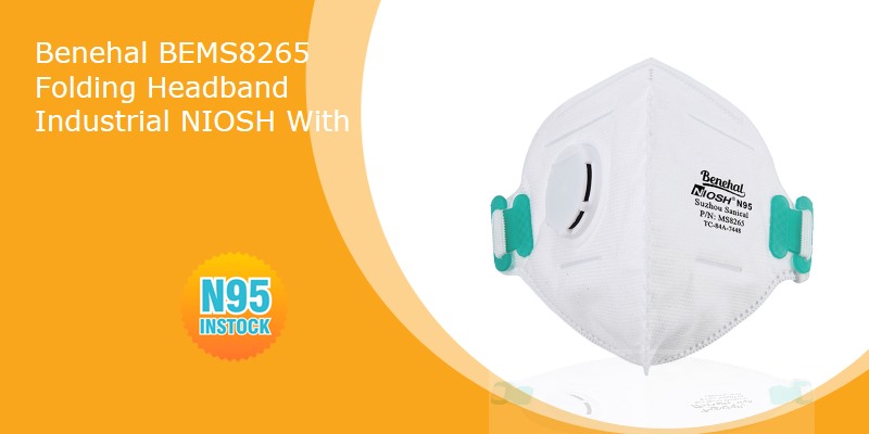 benehal ms8265 retails n95 niosh v fold valved instock product bems8265 folding headband industrial with show