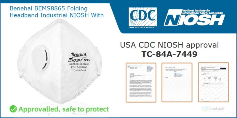 benehal ms8865 niosh valve folding with instock size certification cdc niosh bems8865 headband industrial with