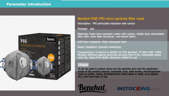 benehal p385 niosh tc 84a 8422 headbands carbon instock original n95 description benehal p385_03 images