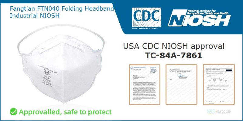 fangtian ftn 040 certified niosh cdc industrial n95 genuine tc 84a 7861 cdc niosh ftn040 folding headband