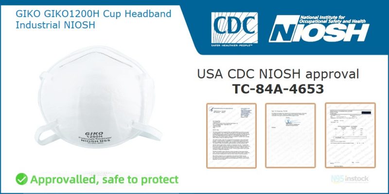 giko giko 1200h genuine cup tc 84a 4653 n95 protective lowprice headstrap cdc niosh giko1200h headband industrial niosh gallery