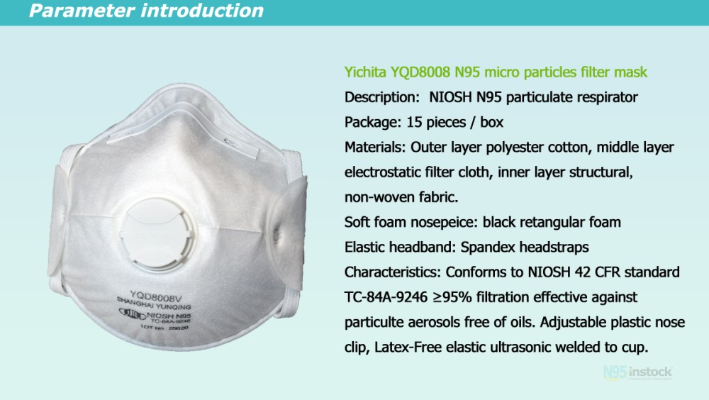 YICHITA yqd8008v cupn95 protective instock respirator tc 84a 9246 n95facemask yqd description yqd8008v_03 show