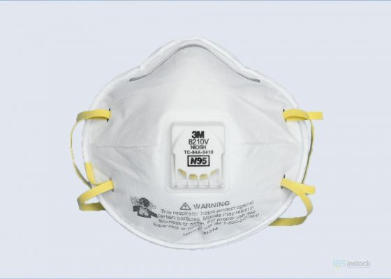 3m 8210v n95 filter piece face 3mmask headband instock front view n9502