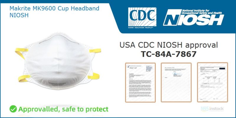 makrite 9600 n95 n95 niosh facemask cup surgical cdc niosh mk9600 headband list